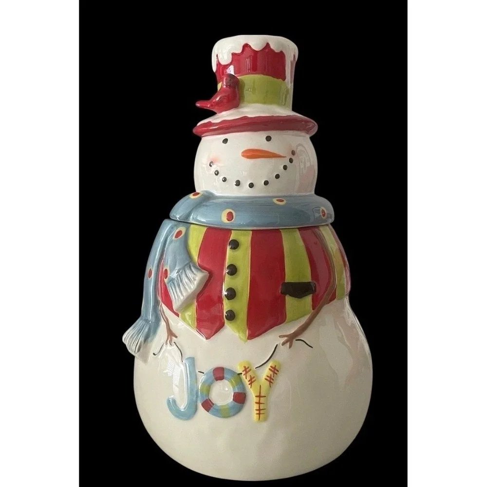 Certified International Snowman Cookie Jar Anne Tavoletti Joy Holiday Ceramic